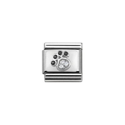 Silvershine pawprint charm