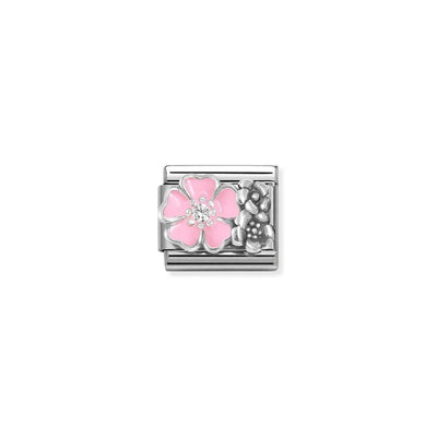 Silvershine Pink Flower Charm