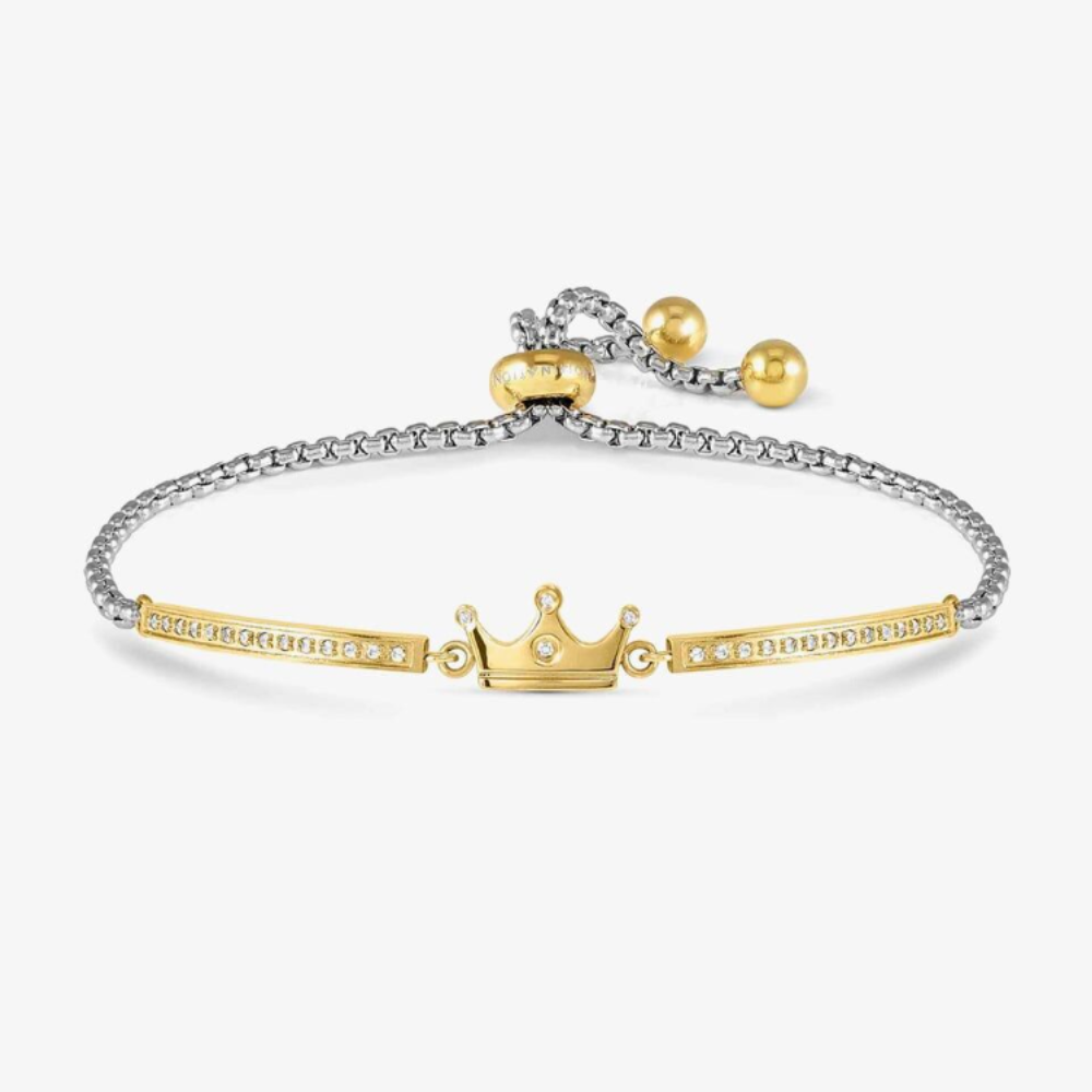 Milleluci Silver & Gold Crown Toggle Bracelet