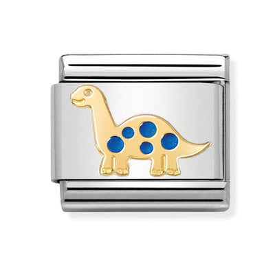 Classic Gold Enamel Dinosaur Charm