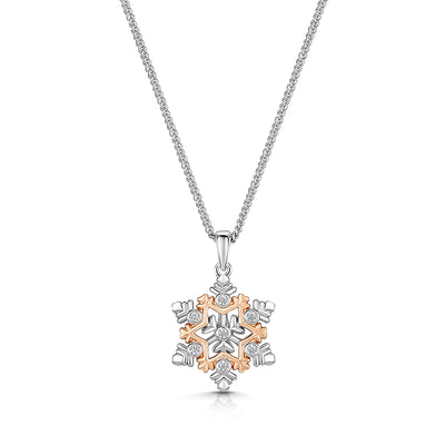 Sterling Silver Snowflake Pendant & Chain