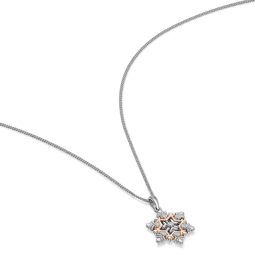 Sterling Silver Snowflake Pendant & Chain