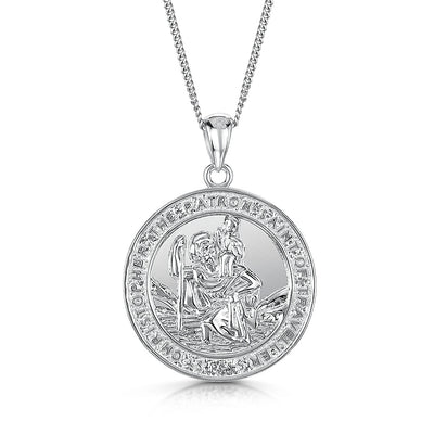 Sterling Silver St. Christopher Pendant & Chain