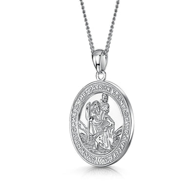 Sterling Silver St. Christopher Pendant & Chain