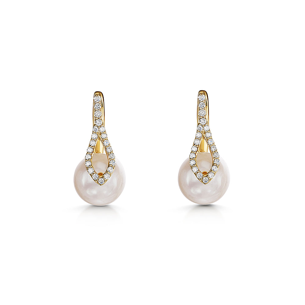 9ct Yellow Gold Pearl Drop Earrings