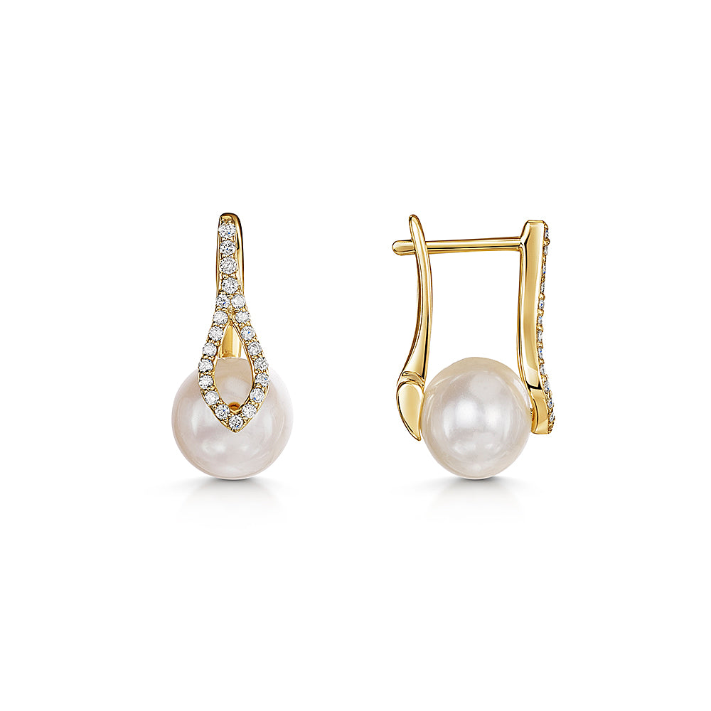 9ct Yellow Gold Pearl Drop Earrings