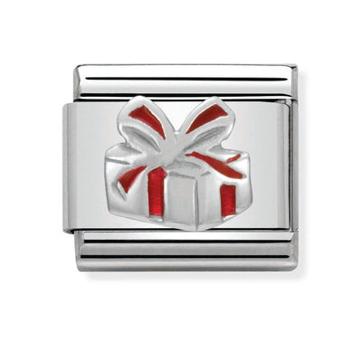 Silvershine Red Enamel Present Charm