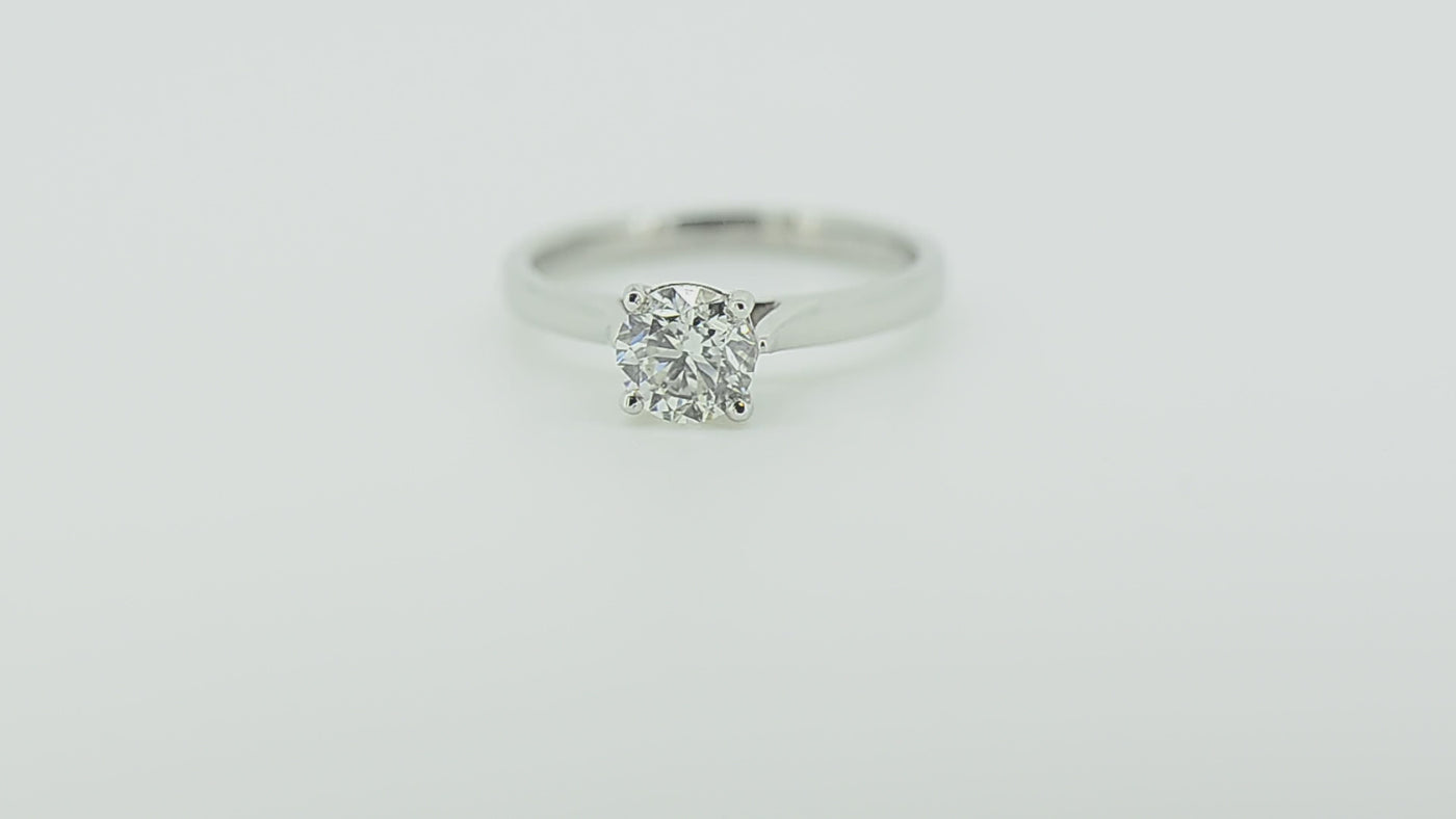 9ct White Gold Diamond Four Claw Solitaire 1.00ct