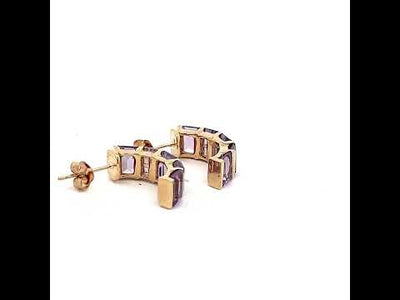 9ct Yellow Gold Amethyst Earrings N.V. £550
