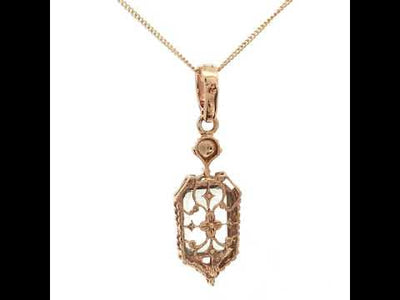 9ct Yellow Gold Quartz Pendant N.V. £1000