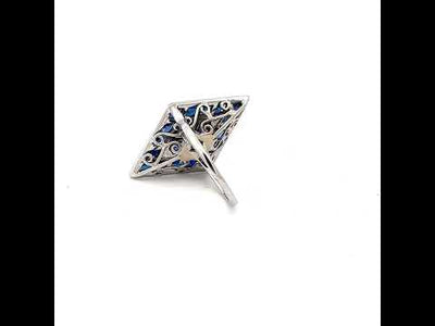 9ct Gold Fancy Style Sapp/Dia Ring N.V £1800