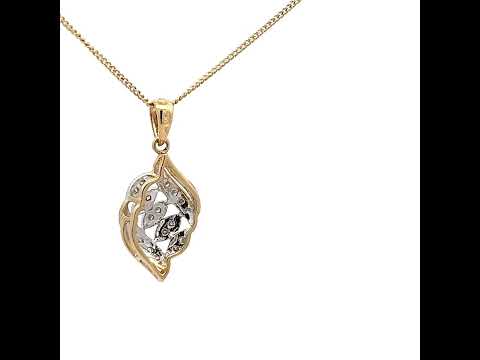 9ct Yellow Gold Diamond Cluster Pendant N.V. £375