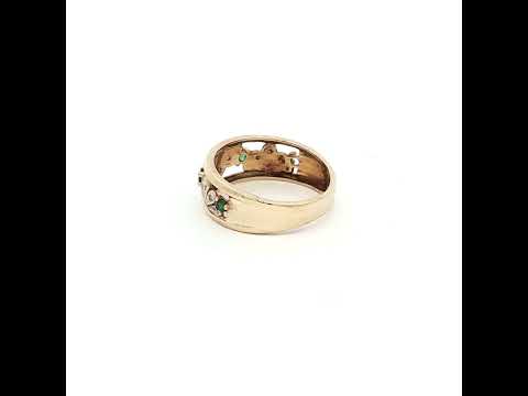 9ct Gold Emerald & Diamond Ring N.V. £450