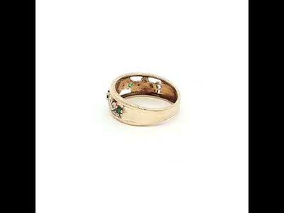 9ct Gold Emerald & Diamond Ring N.V. £450