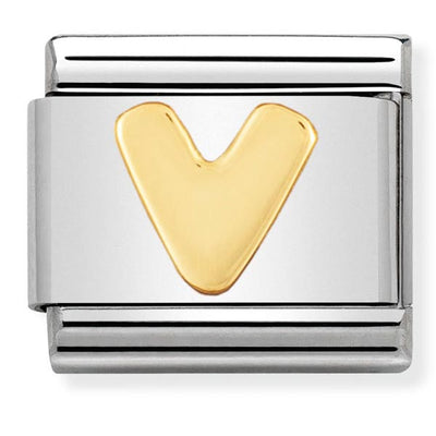 Classic Gold Letter V Charm