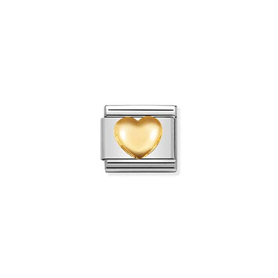 Classic Gold Raised Gold Heart Charm