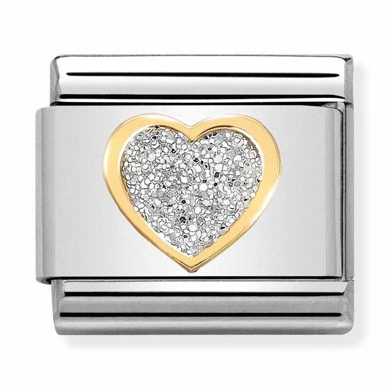 Classic Gold Glitter Heart Charm