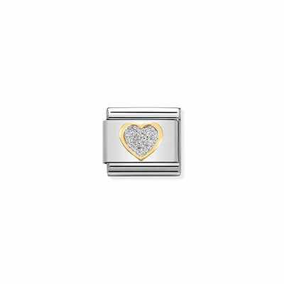 Classic Gold Glitter Heart Charm