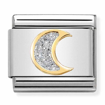 Classic Gold Glitter Moon Charm