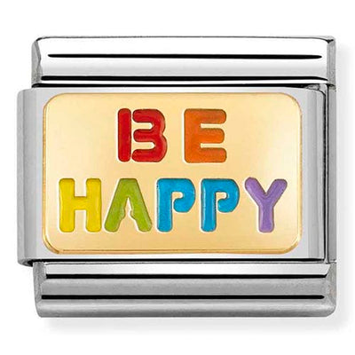 Classic Gold Rainbow Be Happy Charm