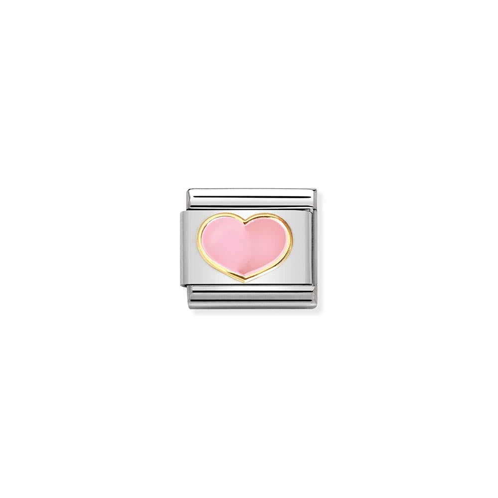 Classic Gold Pink Heart Charm