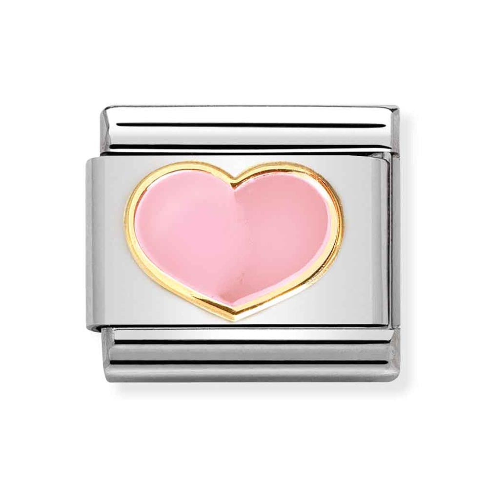 Classic Gold Pink Heart Charm