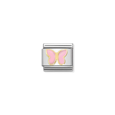 Classic Gold Pink Butterfly Charm