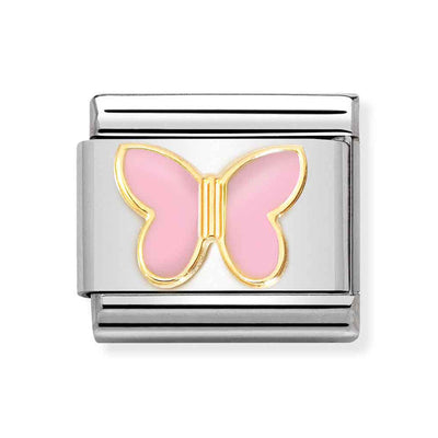 Classic Gold Pink Butterfly Charm