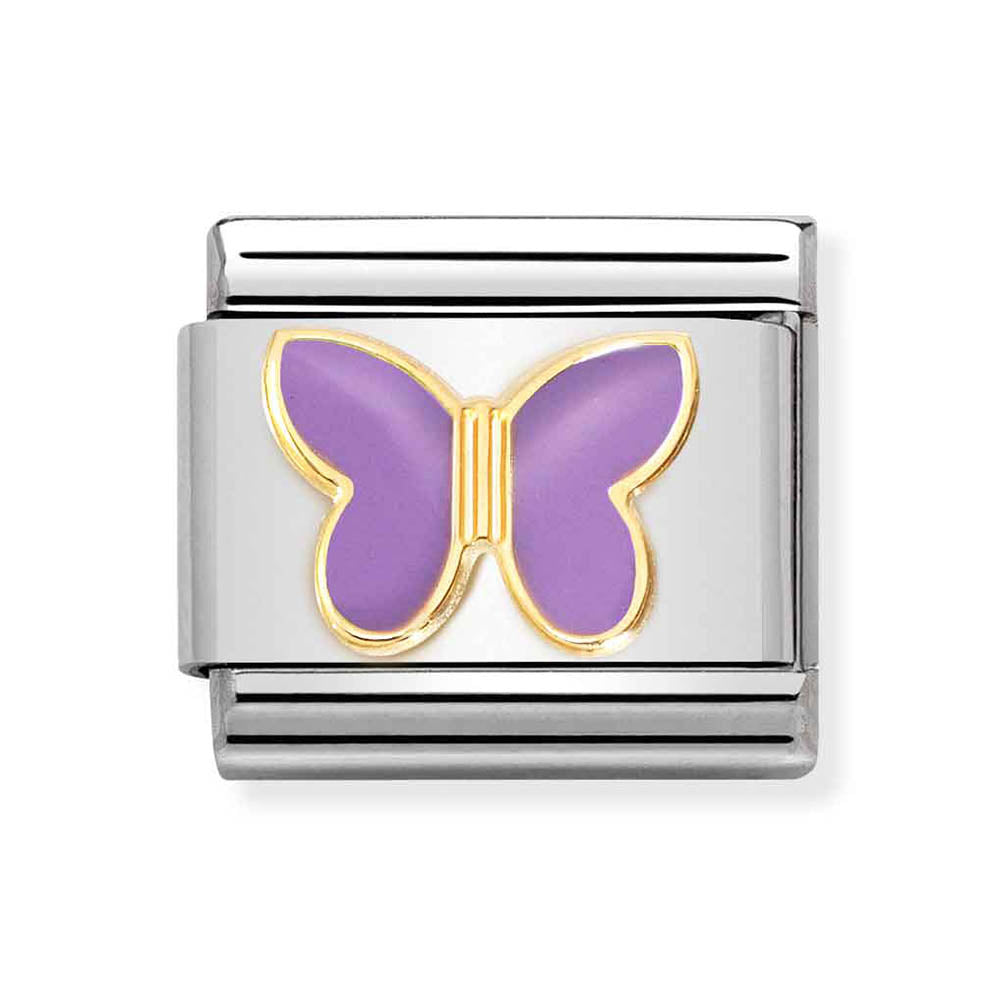Classic Gold Purple Butterfly Charm