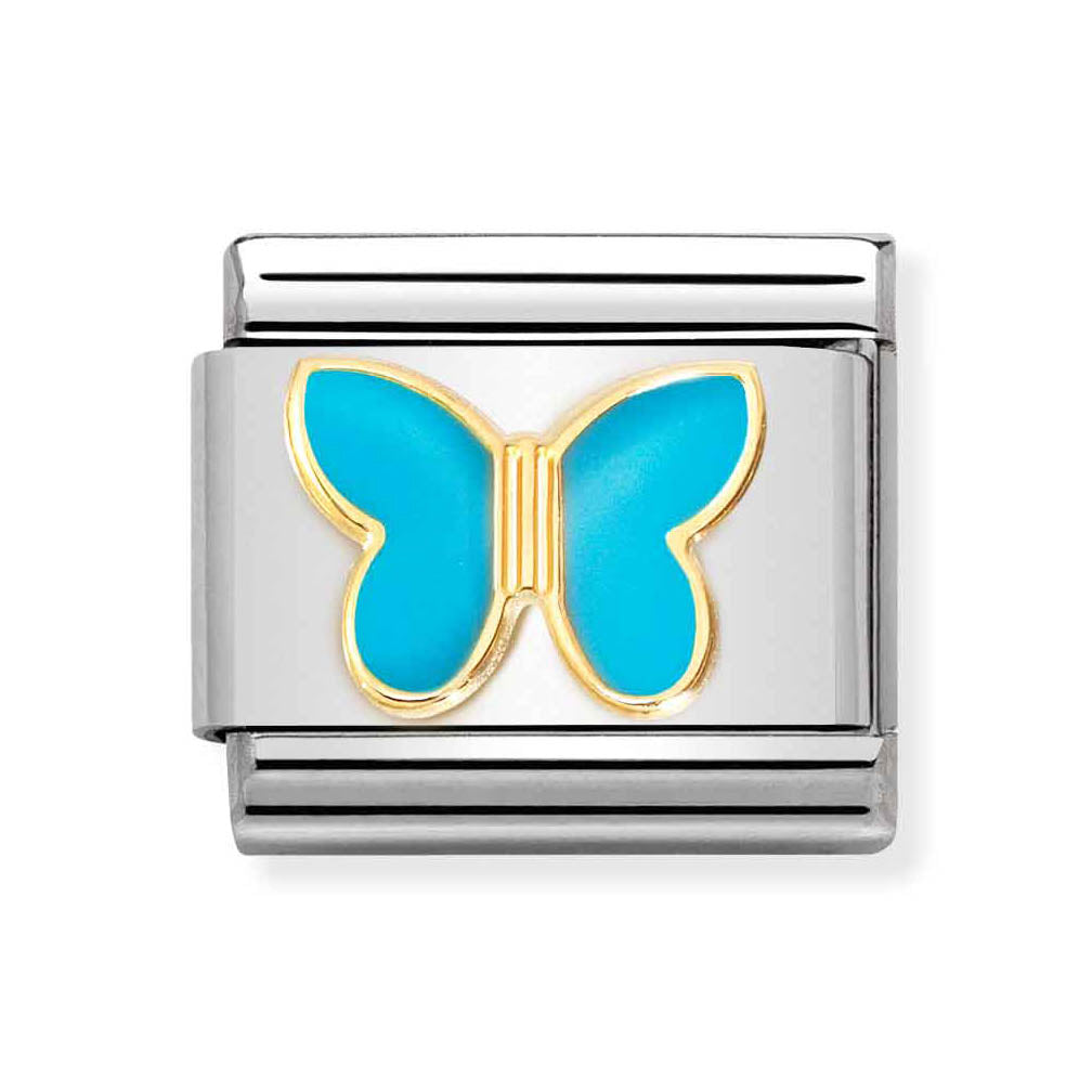 Classic Gold Gold Blue Butterfly Charm
