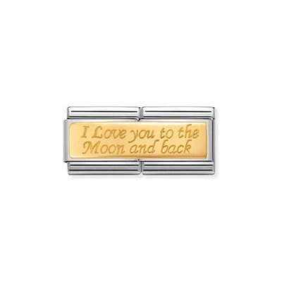 Classic Gold Double Length I Love you To The Moon & Back Charm