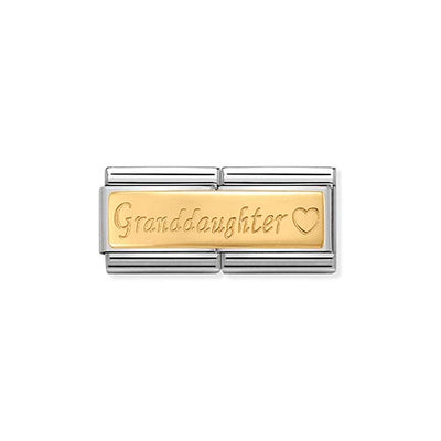 Classic Gold Double Length Granddaughter Charm
