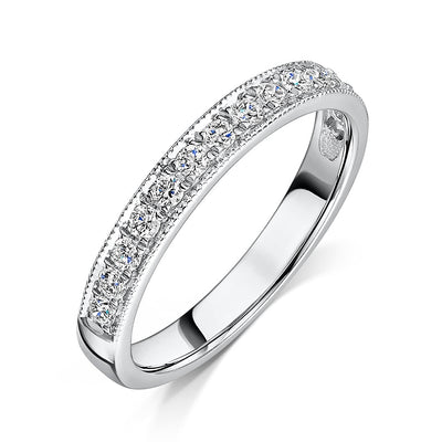 9ct White Gold Grain Set Diamond Eternity Ring 0.33cts