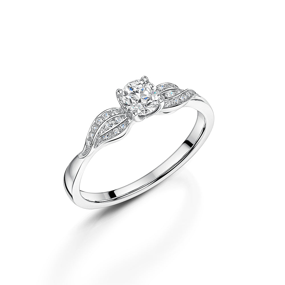 White Gold Solitaire Engagement Ring 0.50cts