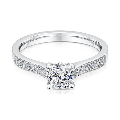 Platinum Diamond Four Claw Solitaire 0.90cts