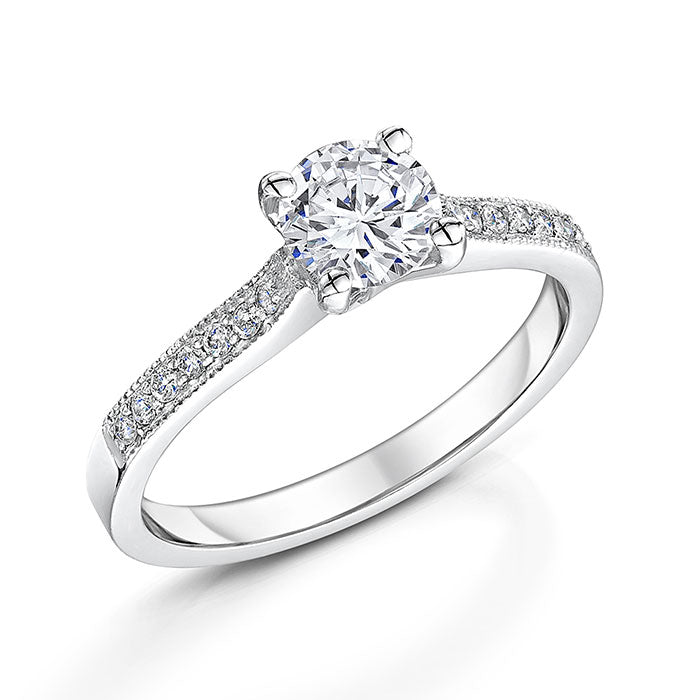 Platinum Diamond Four Claw Solitaire 0.90cts