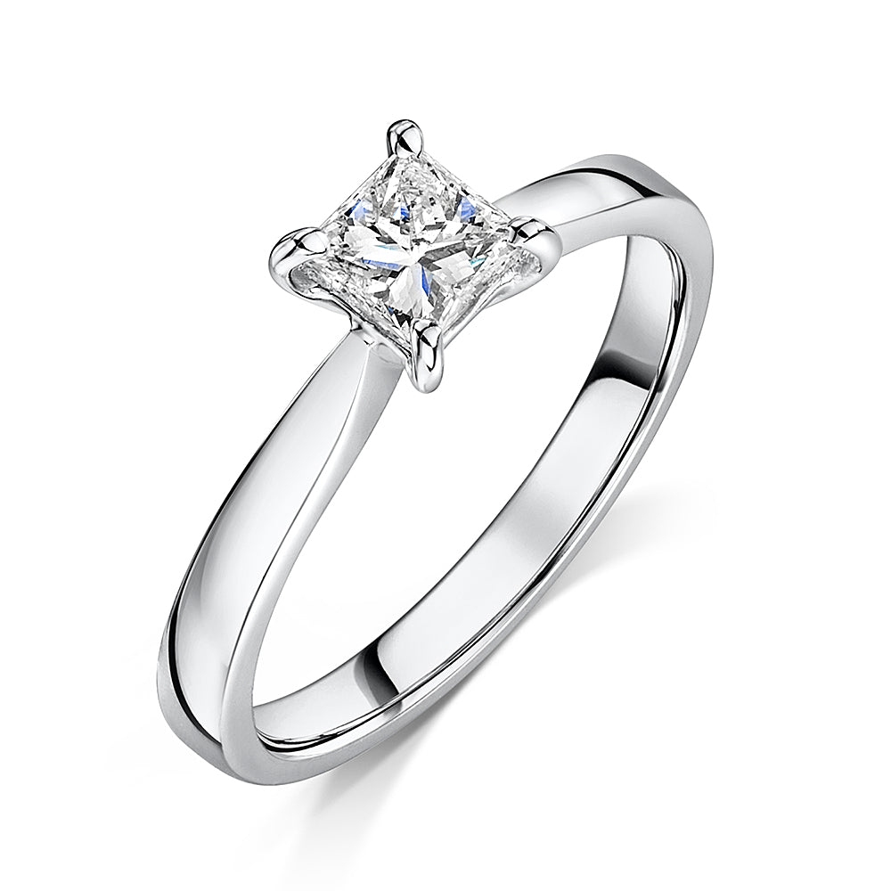 Princess Cut Diamond Solitaire Engagement Ring 0.48cts