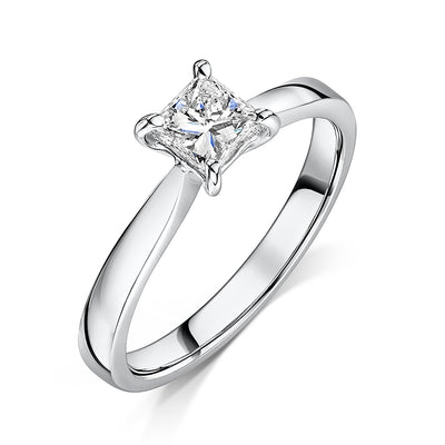 Princess Cut Diamond Solitaire Engagement Ring 0.48cts