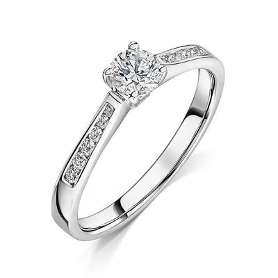 Brilliant Cut Diamond Solitaire Engagement Ring 0.33cts