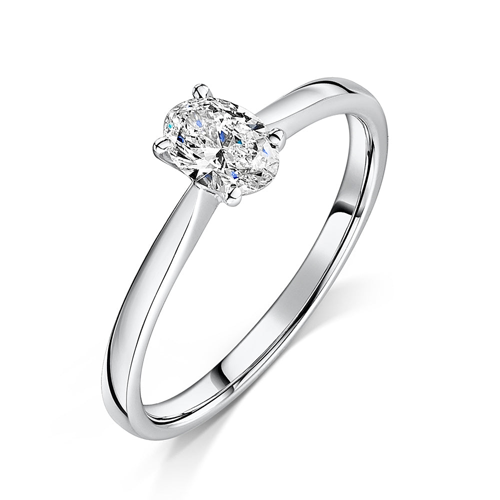 Oval Cut Diamond Solitaire Engagement Ring 0.30cts