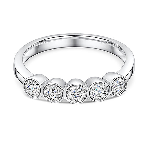 Brilliant Cut Rub Over Diamond Eternity Ring, 18ct gold 0.56cts