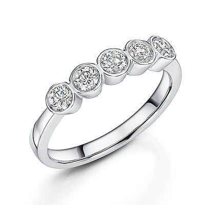 Brilliant Cut Rub Over Diamond Eternity Ring, 18ct gold 0.56cts