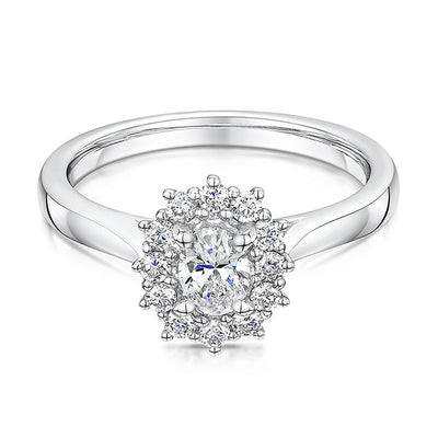 Claw Set Oval Cut Diamond Ring 0.60cts