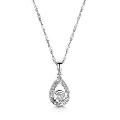 Elegant Diamond Pendant & Chain 0.25cts