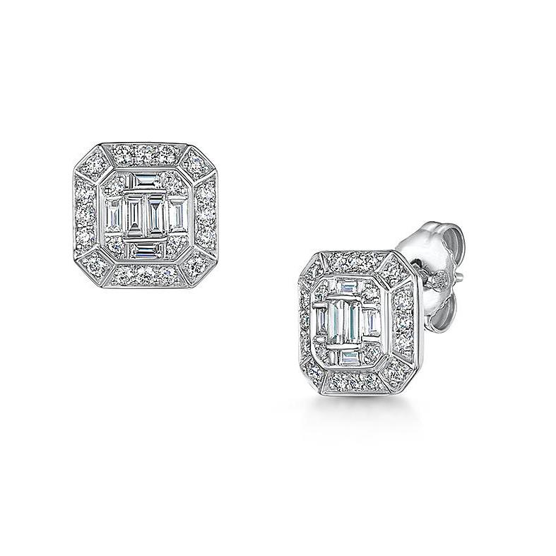 9ct white gold 0.50ct diamond earrings