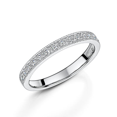 9ct White Gold Grain Set Diamond Eternity Ring 0.25cts