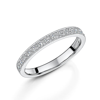 Platinum Grain Set Diamond Eternity Ring 0.25cts