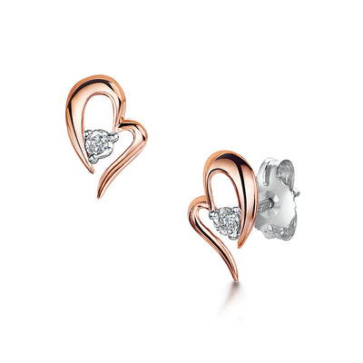 Rose gold diamond earrings