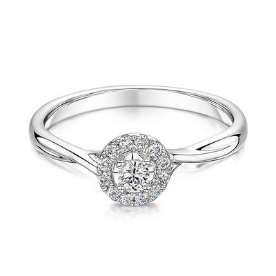 White Gold Twist Style Diamond Ring 0.20cts