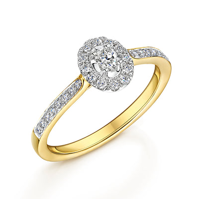 Cluster diamond engagement ring